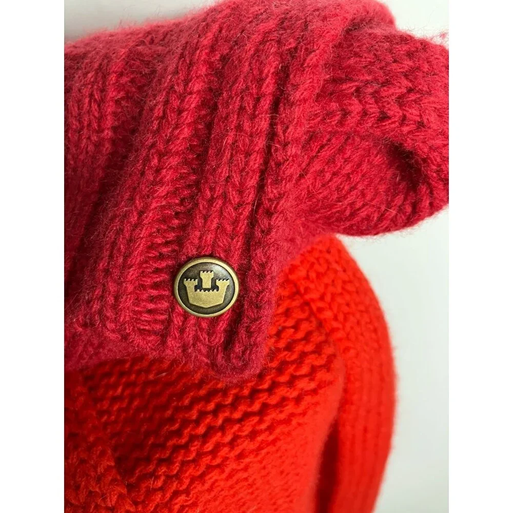Goorin Bros Wool Cashmere Angora Blend Scarf Half Color Block Red New